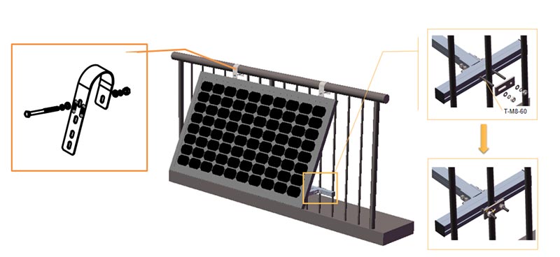 Aluminum Solar Balcony Mount